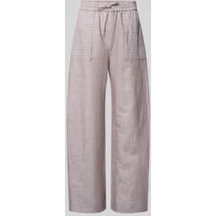 wide leg broek van linnenmix met steekzakken