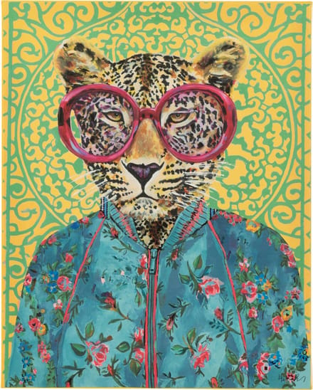 J-Line wanddecoratie Tijger Popart - canvas - mix - small