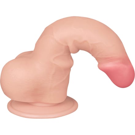 LoveToy - Glijdende Huid Dildo - Dubbellaags Dildo - Lengte 19.5 cm - Diameter 3.6 cm - Beige