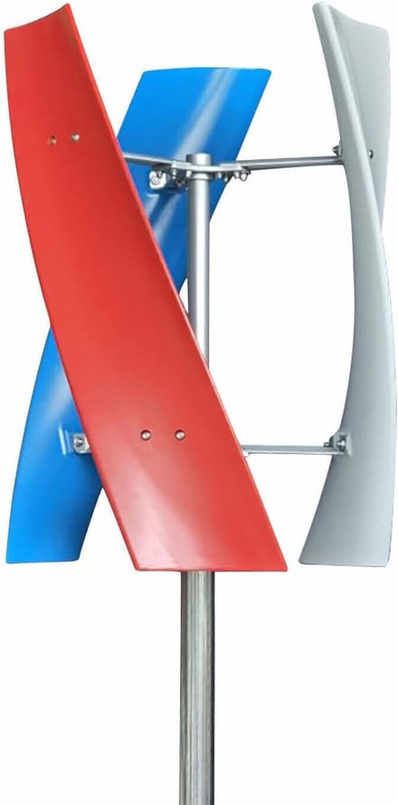 Windturbine Set - Energie Opwekker - Duurzame Energie - Coreless Generator - 400W 24V - Wit Rood Blauw