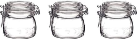 Bormioli Rocco Weckpot - 3x - 500 ml - met rubberen ring - inmaakpot - beugelsluiting