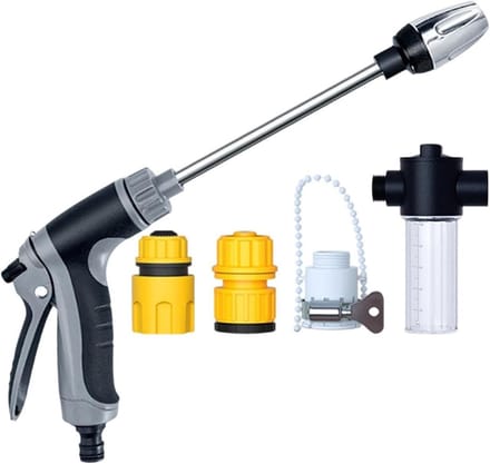 Tuinspuit Hogedruk - Slangsproeier Spuitpistool - Buiten Reinigen - Ergonomisch Handvat - 20 x 3 x 23 cm - Grijs