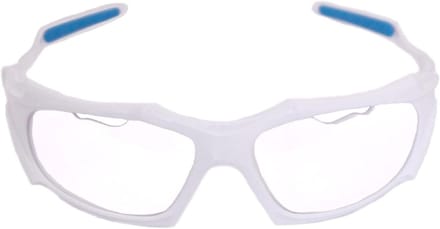 Python Full Framed (Clear Lense/Wit Frame) Racquetball Oogbescherming (Pickleball, Squash) (Eyewear, Goggle, Eyeguard)