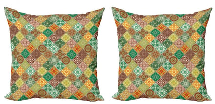 ABAKUHAUS kussenhoes – Set 2x40x40 cm – Dubbelzijdig bedrukt – Microvezel