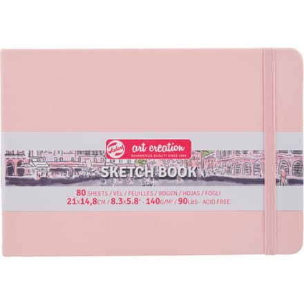 Schetsboek Talens Art Creation 80 witte vellen 140gr 210x150mm roze