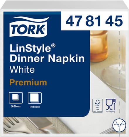 Dinerservet tork linstyle premium wit 478180 | 14 stuks