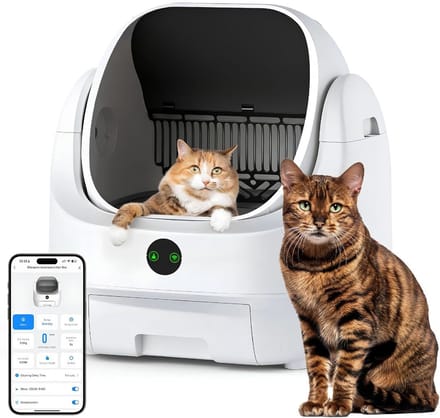 Zelfreinigende Kattenbak -Sensor - Ellenpent - Kattenbakmat - Wit - 54cm x 50cm x 55cm