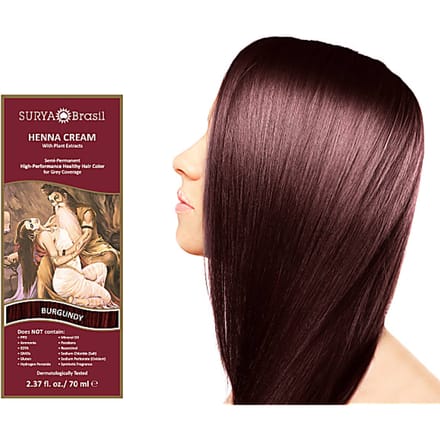 Surya Brasil, Crème au Henné, Coloration & Soin Capillaire, Bordeaux, 70 ml (70 ml) black