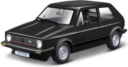 Bburago Modelauto - Volkswagen Golf MK1 - zwart - schaal 1:24 - speelgoedauto