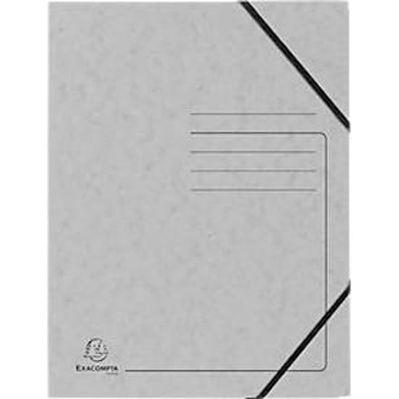 Exacompta hoekmap, DIN A4, met elastiek, te labelen, Colorspan karton, 355 g/m², grijs