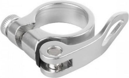 zadelpenklem met snelspanner 34,9 mm aluminium matzilver