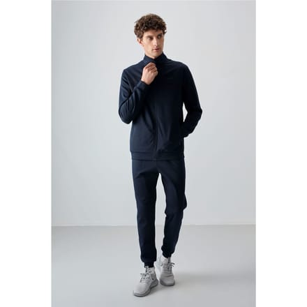 Heren Color Block Fleece Sweatshirt en Broek Set