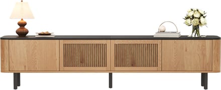 TV-Meubel - 190 x 35 x 45 cm - Modern Lowboard met Uniek Design - MDF - Houtkleur
