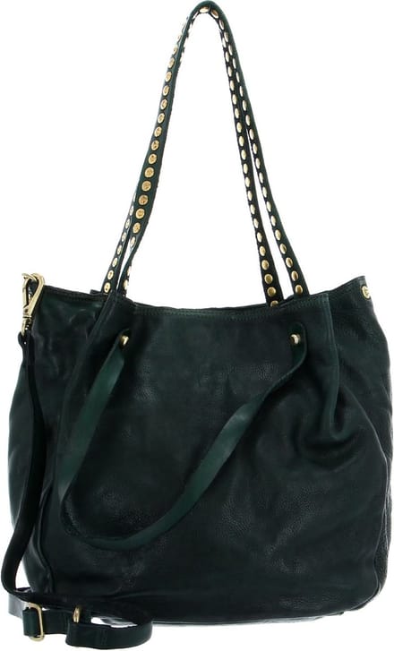 CAMPOMAGGI Leren Schoudertas Shoulder Bag Bottiglia Donkergroen
