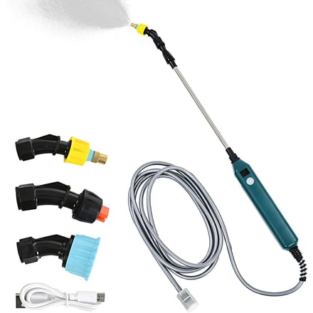 RVS Waterslang Sproeier Wand Spray Verstelbare Elektrische Vermogensweergave Handheld 5m hose set gray