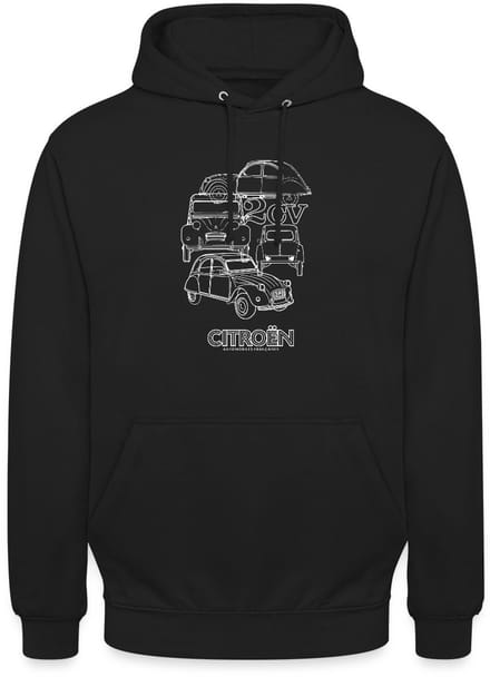 Citroën 2CV Modellen Schetsen Hoodie Unisex