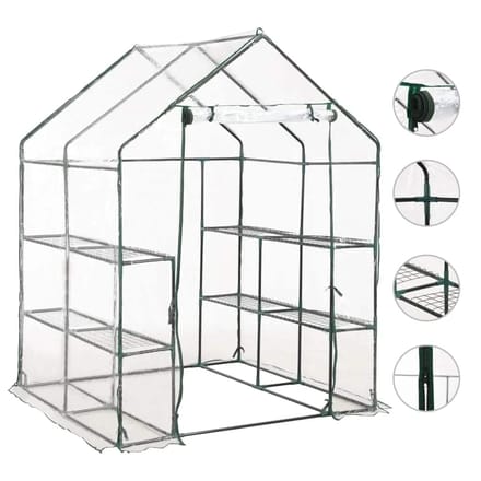 vidaXL - Tuinkas - met - 8 - schappen - 143x143x195 - cm