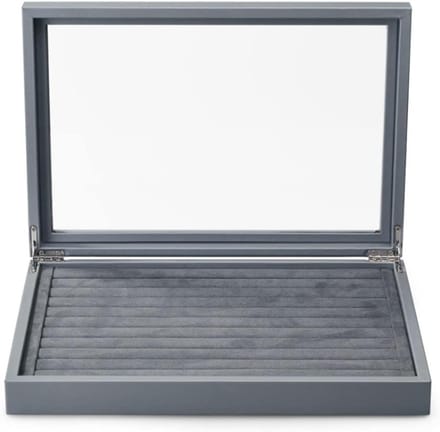 Sieradendoos Organizer - Juwelendoos Bakjes - Sieraden Opbergen - Grote Capaciteit - 35x24x5.5cm - Grijs
