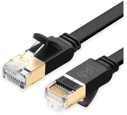 Internetkabel - CAT7 Ethernet Netwerk tot 10Gbps - RJ45 Platte UTP Kabel - Zwart - 3 Meter