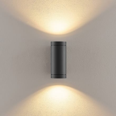 Deko-Light Buitenwandlamp ShoreLine Pro Round up/down, donkergrijs, GU10