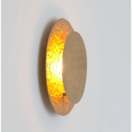 Holländer LED wandlamp CORONARE, Ø 26 cm, goudkleurig, metaal, dimbaar