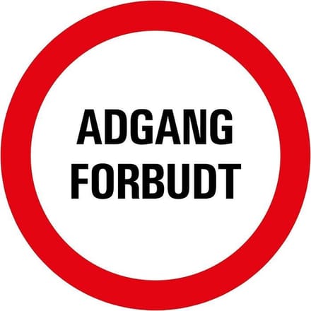 Pickup bord rond diameter 30 cm - ADGANG FORBUDT