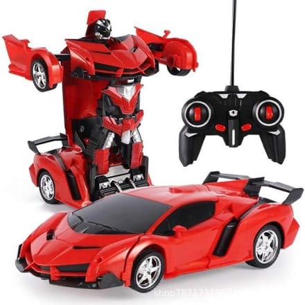 Op afstand bestuurbare auto die in een robot kan veranderen - 2-in-1 RC-auto - Rood - Kind - Gemengd rood
