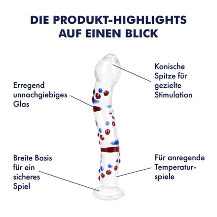 EIS, dildo, 'gebogen glazen dildo maat M', borosilicaatglas