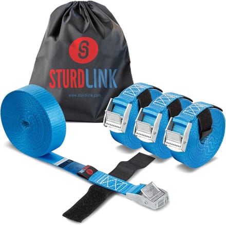 Spanbanden 25 mm 5 m 250 kg Set van 4 met Klemgesp en Klittenband