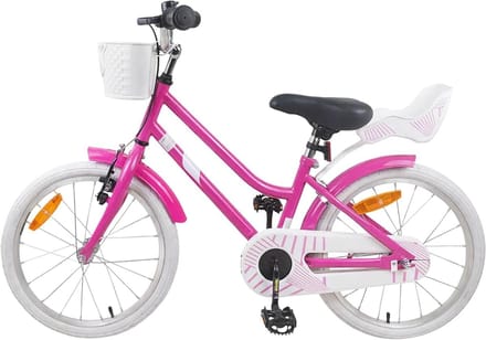 Kinderfiets - Meisjesfiets Kinderloopfiets - Veilig Fietsen Leren - Stalen Frame - 18 inch - Donkerroze