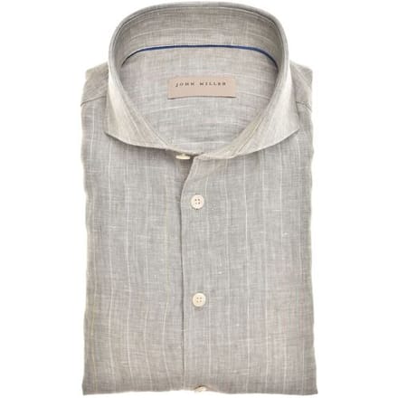 John Miller Overhemd Luxury Linen Groen / male