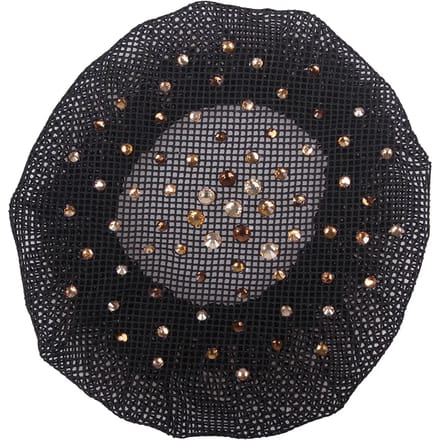 QHP haarnet Rhinestone Zwart/Bruin
