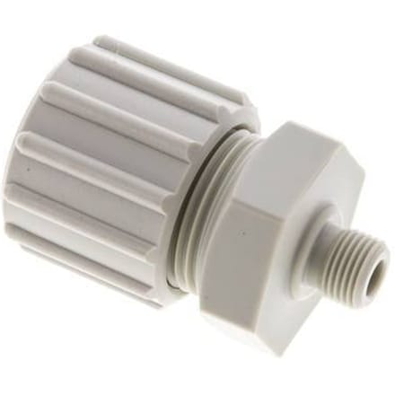 15x9mm & G1/8'' PP Rechte Knelfitting Buitendraad 10bar Kunststof en Polyamide