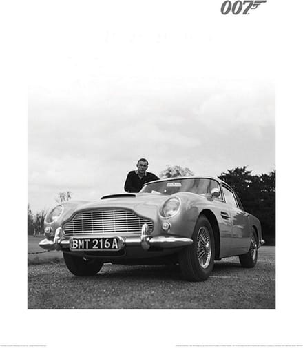 Kunstdruk James Bond - Connery Black and White 40x50cm
