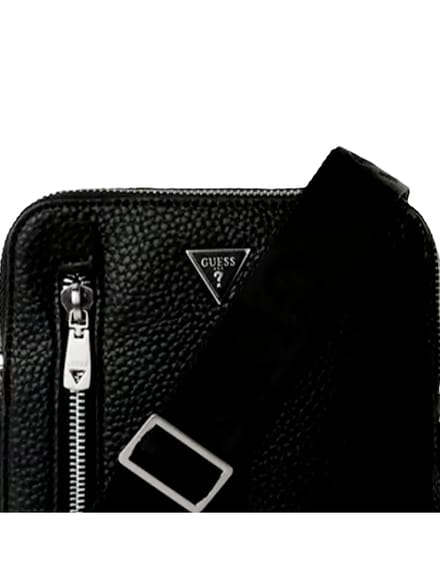 GUESS schoudertas Torino Double Zip XBody With Vertikal Zip Black zwart