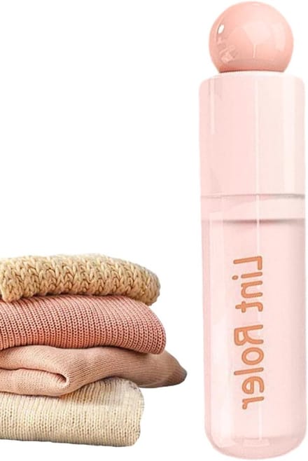 Pluisroller Uittrekbaar - Haarverwijderaar Kleding - Kleding Verzorgen - 2-in-1 Rol & Schraper - 14.3 cm - Roze