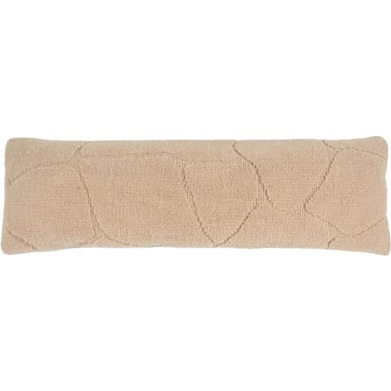 Kussen Navi Brown 30 x 100 cm - Luxe Langwerpig Wollen Sierkussen met Organisch Patroon