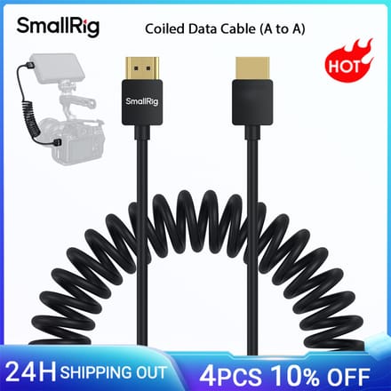 SmallRig Opgerolde Datakabel (A naar A) voor BMPCC 4K & 6K voor Panasonic S1H / GH5 / GH5S, Z CAM E2 fpr Atomos Ninja V -4963