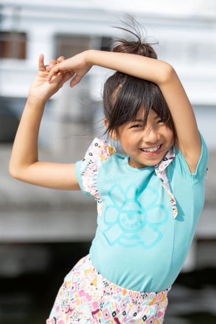 Meisjes t-shirt aztec ruffel - Canton groen