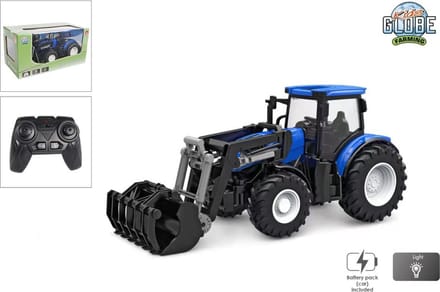Kids Globe RC Tractor met Frontlader - Blauw