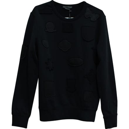 Alexander McQueen Crewneck Badges Pullover in zwart katoen