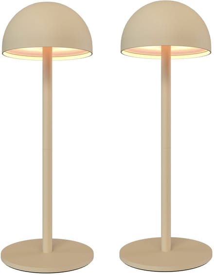 Ledvion - 2x Oplaadbare Tafellamp Vita - LED - Beige - Dimbaar - IP54 - USB