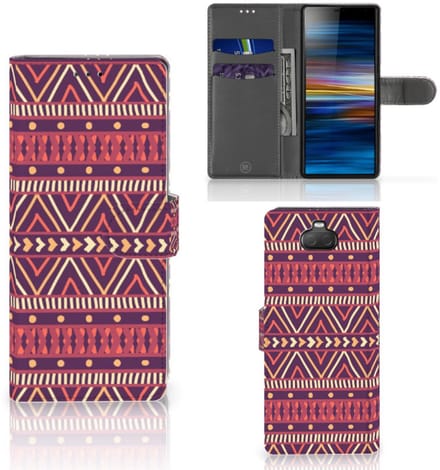 Sony Xperia 10 Telefoon Hoesje Aztec Paars
