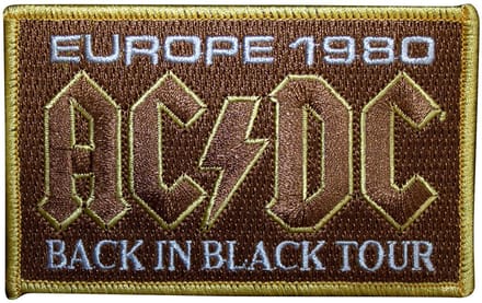AC/DC - Europe 1980 Back In Black Tour Patch - Bruin