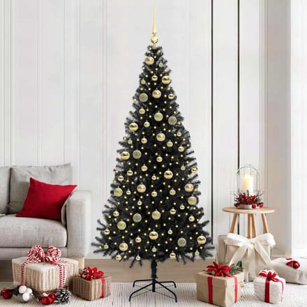 vidaXL Kerstboom Zwart 210 cm PVC