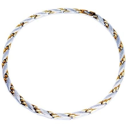Germanium Element Sieraden Contrast Magneet Titanium Staal Lange ketting Herenketting white