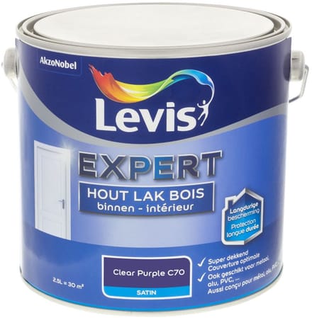 Levis - Expert Hout Lak Binnen Satin Mix - Clear Purple C70 - Mengverf - 2,5 L