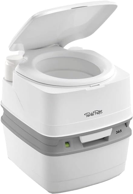 Draagbaar Toilet Qube - Compact, Wit-Grijs, 414 x 383 x 427 mm