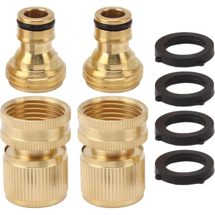 2 STUKS Waterslang Snelkoppeling Messing 3/4 Inch Mannelijk en Vrouwelijk Tuinslang Fitting Adapter voor beige