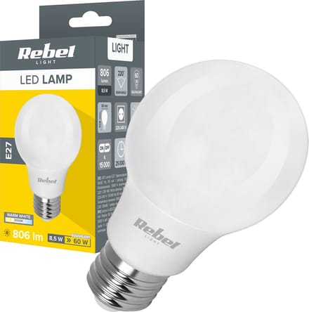 Rebel A60 Serie - LED Lamp - 8,5W - 3000K - E27